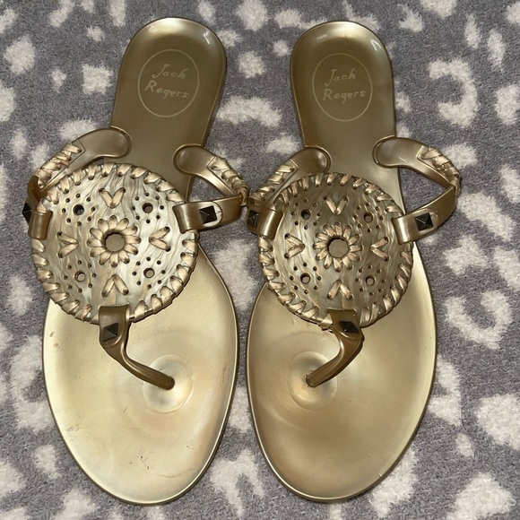 Jack Rogers Gold Jelly Sandals - Picture 1 of 1